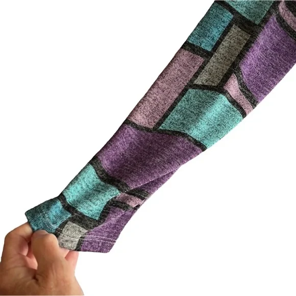 N Touch Purple Patchwork Pattern Tunic Knit Top Size XL - Picture 8 of 10